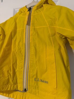 L.L. Bean Bright Yellow Kids' Hooded Rain Jacket